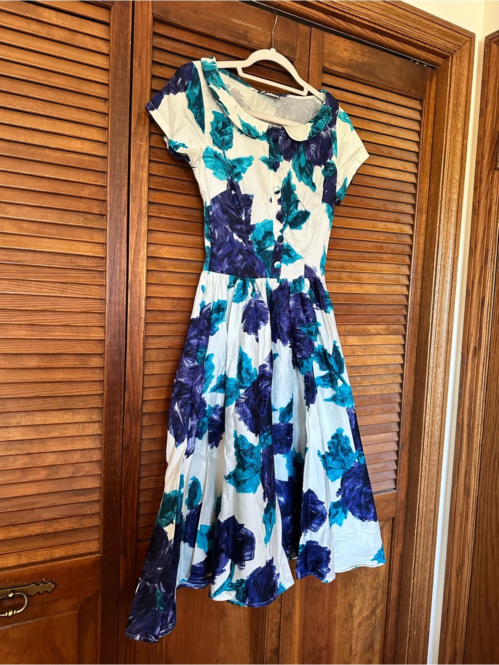 Pinup Couture Dee Dee Vintage Rose retro fit and flare dress size XS - Picture 6 of 10
